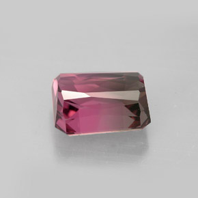 5.27캐럿 천연 바이컬러 투르말린, 에메랄드 컷, 10.7×8.6 mm, VVS