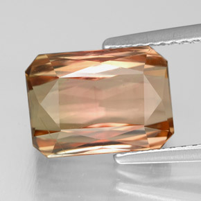 5.23캐럿 천연 멀티컬러 투르말린, 에메랄드 컷, 10.9×8 mm, VS