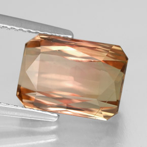 5.23캐럿 천연 멀티컬러 투르말린, 에메랄드 컷, 10.9×8 mm, VS