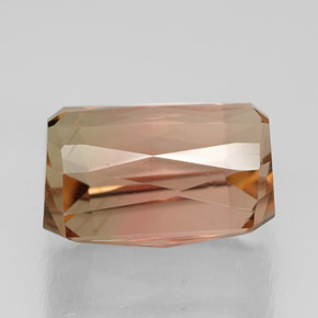 5.23캐럿 천연 멀티컬러 투르말린, 에메랄드 컷, 10.9×8 mm, VS