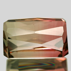 4.65캐럿 천연 워터멜론 투르말린, 에메랄드 컷, 10.2×7.5 mm, VVS