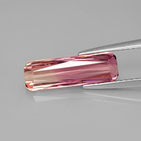2.67캐럿 천연 멀티 핑크 투르말린, 에메랄드 컷, 15.5×4.9 mm, VS