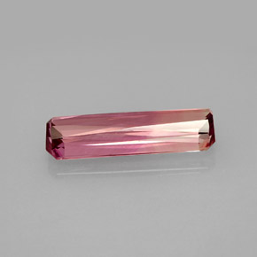 2.67캐럿 천연 멀티 핑크 투르말린, 에메랄드 컷, 15.5×4.9 mm, VS
