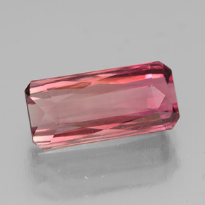 3.00캐럿 천연 멀티 핑크 투르말린, 에메랄드 컷, 11.6×5.4 mm, VS
