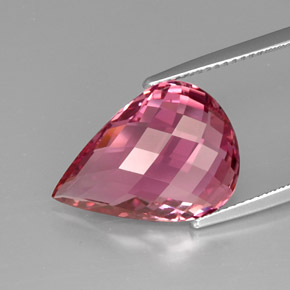 9.65캐럿 천연 로즈 핑크 투르말린, 배 모양, 18.1×13.2 mm, SI
