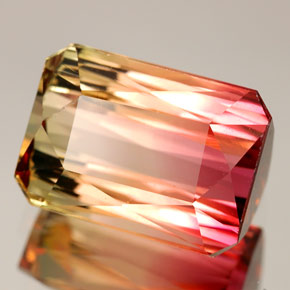 9.35캐럿 천연 워터멜론 투르말린, 에메랄드 컷, 13.3×9.6 mm, VVS-VS