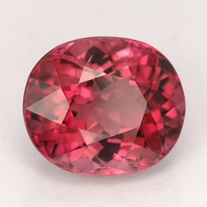 5.16캐럿 천연 핑크빛 레드 투르말린, 타원형 컷, 11.2×9.6 mm, VVS