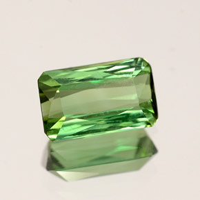 0.93캐럿 천연 그린 투르말린, 에메랄드 컷, 7.4×4.5 mm, VS