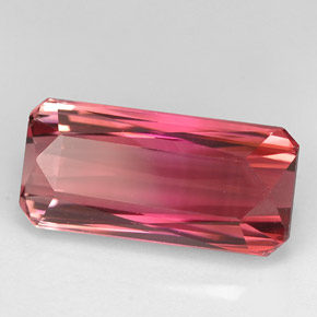 5.22캐럿 천연 멀티 핑크 투르말린, 에메랄드 컷, 14.4×6.9 mm, IF