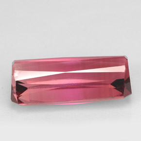 5.22캐럿 천연 멀티 핑크 투르말린, 에메랄드 컷, 14.4×6.9 mm, IF