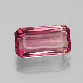 2.17캐럿 천연 멀티 핑크 투르말린, 에메랄드 컷, 10.2×5.5 mm, VVS