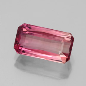 2.17캐럿 천연 멀티 핑크 투르말린, 에메랄드 컷, 10.2×5.5 mm, VVS