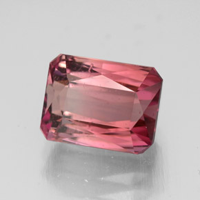 3.55캐럿 천연 멀티 핑크 투르말린, 에메랄드 컷, 9.1×7 mm, VS-SI