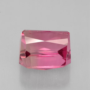 3.95캐럿 천연 멀티 핑크 투르말린, 에메랄드 컷, 8.6×8 mm, VVS-VS