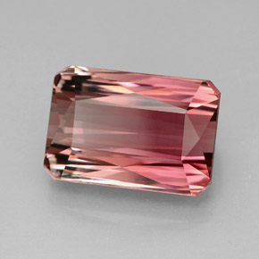 8.66캐럿 천연 브론즈 로즈 투르말린, 에메랄드 컷, 13.3×9.1 mm, VVS