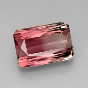 8.66캐럿 천연 브론즈 로즈 투르말린, 에메랄드 컷, 13.3×9.1 mm, VVS