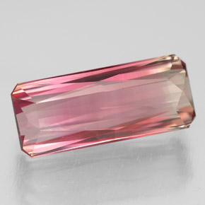 5.63캐럿 천연 멀티 핑크 투르말린, 에메랄드 컷, 15.3×6.5 mm, VVS
