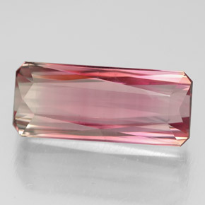 5.63캐럿 천연 멀티 핑크 투르말린, 에메랄드 컷, 15.3×6.5 mm, VVS