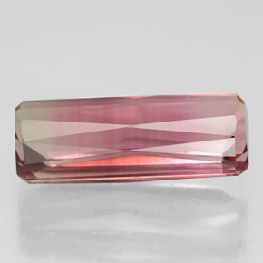 5.63캐럿 천연 멀티 핑크 투르말린, 에메랄드 컷, 15.3×6.5 mm, VVS