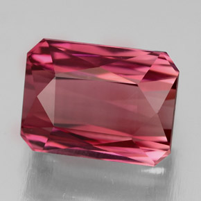 4.61캐럿 천연 로즈 핑크 투르말린, 에메랄드 컷, 10.1×7.6 mm, VVS