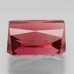 4.61캐럿 천연 로즈 핑크 투르말린, 에메랄드 컷, 10.1×7.6 mm, VVS