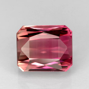 4.82캐럿 천연 멀티 핑크 투르말린, 에메랄드 컷, 9.6×8 mm, VVS-VS