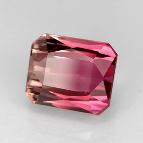 4.82캐럿 천연 멀티 핑크 투르말린, 에메랄드 컷, 9.6×8 mm, VVS-VS