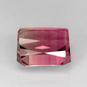 4.82캐럿 천연 멀티 핑크 투르말린, 에메랄드 컷, 9.6×8 mm, VVS-VS