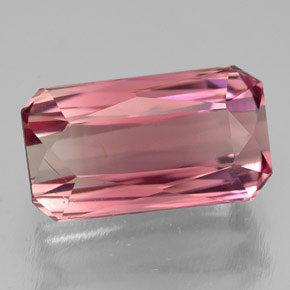 5.13캐럿 천연 바이올렛 핑크 투르말린, 에메랄드 컷, 12.9×7.3 mm, VVS