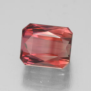 4.02캐럿 천연 오렌지 핑크 투르말린, 에메랄드 컷, 8.7×7.3 mm, VVS-VS