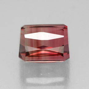 4.02캐럿 천연 오렌지 핑크 투르말린, 에메랄드 컷, 8.7×7.3 mm, VVS-VS