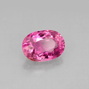 2.53캐럿 천연 퍼플 핑크 투르말린, 타원형 컷, 9.9×7.1 mm, VS-SI