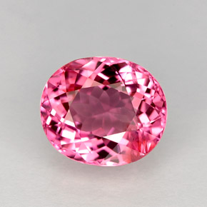 2.23캐럿 천연 딥 핑크 투르말린, 타원형 컷, 8.5×7.4 mm, VVS-VS