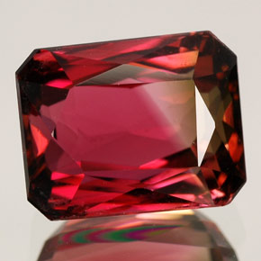 5.07캐럿 천연 워터멜론 투르말린, 에메랄드 컷, 10.4×8.2 mm, VVS