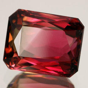 5.07캐럿 천연 워터멜론 투르말린, 에메랄드 컷, 10.4×8.2 mm, VVS