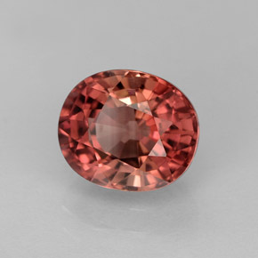 2.40캐럿 천연 오렌지 로즈 투르말린, 타원형 컷, 8.6×7.4 mm, VVS-VS
