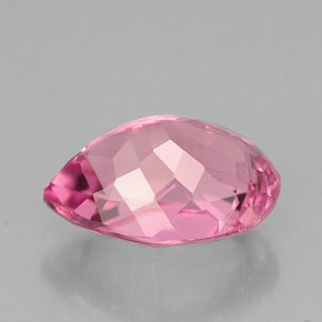 3.39캐럿 천연 핑크 투르말린, 배 모양, 10.9×8.4 mm, VVS
