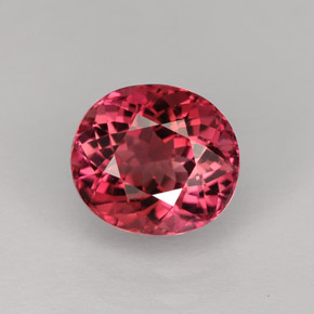 2.43캐럿 천연 로즈 핑크 투르말린, 타원형 컷, 8.5×7.6 mm, VVS