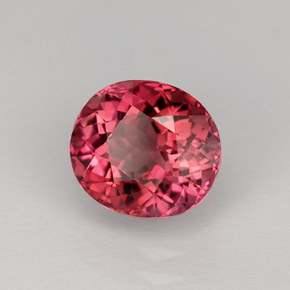 2.43캐럿 천연 로즈 핑크 투르말린, 타원형 컷, 8.5×7.6 mm, VVS