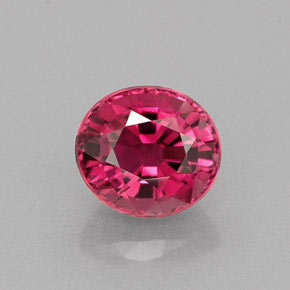 0.89캐럿 천연 보랏빛 핑크 투르말린, 타원형 컷, 6.1×5.5 mm, VVS-VS