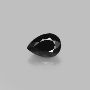 0.84캐럿 천연 검정색 투르말린, 배 모양, 7.3×5.1 mm, 불투명체