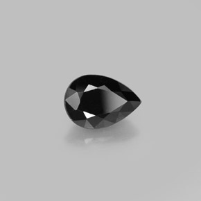 0.84캐럿 천연 검정색 투르말린, 배 모양, 7.3×5.1 mm, 불투명체