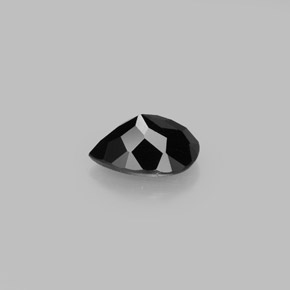 0.84캐럿 천연 검정색 투르말린, 배 모양, 7.3×5.1 mm, 불투명체
