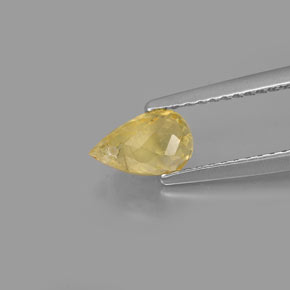 1.00캐럿 천연 옐로우 투르말린, 브리올레트, 7.4×4.5 mm, VS