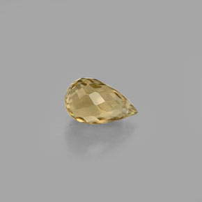 0.94캐럿 천연 녹빛 골든 투르말린, 브리올레트, 7.3×4.5 mm, VS