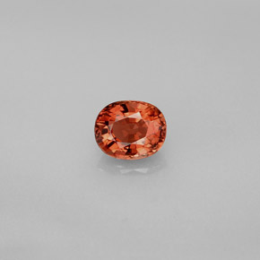 0.87캐럿 천연 브론즈 오렌지 투르말린, 타원형 컷, 6.5×5.3 mm, VVS