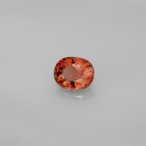 0.87캐럿 천연 브론즈 오렌지 투르말린, 타원형 컷, 6.5×5.3 mm, VVS