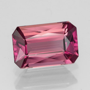 2.55캐럿 천연 멀티 핑크 투르말린, 에메랄드 컷, 10.5×7 mm, VVS-VS