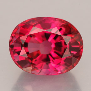 3.15캐럿 천연 핑크 레드 투르말린, 타원형 컷, 9.7×7.7 mm, VVS