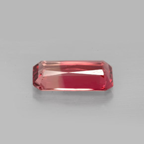 3.09캐럿 천연 바이컬러 투르말린, 에메랄드 컷, 12.9×6.9 mm, VVS-VS